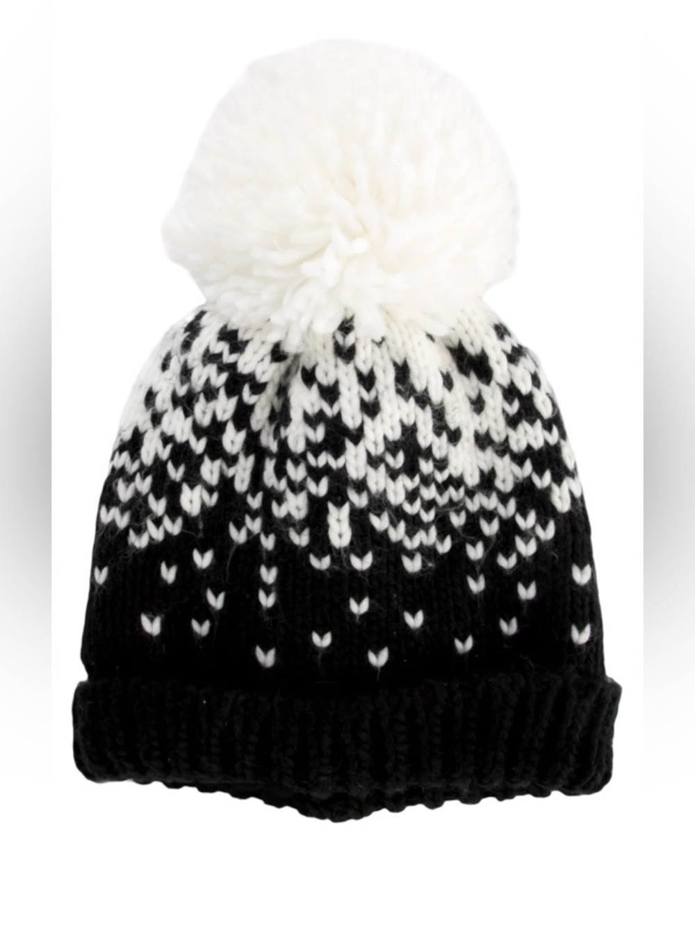Eugenia Kim Knit Pom Pom Beanie Black White NWT